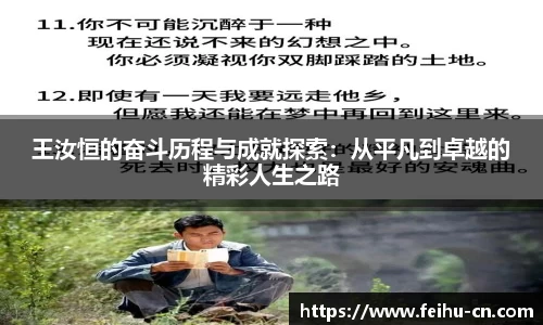 王汝恒的奋斗历程与成就探索：从平凡到卓越的精彩人生之路